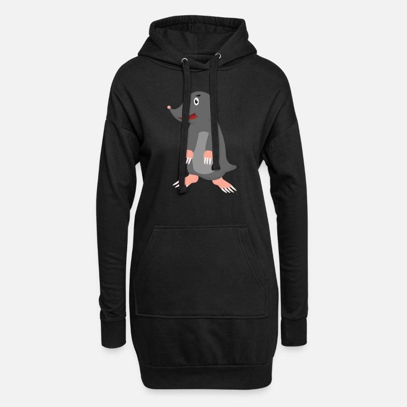 Maulwurf - Hoodie-Kleid - Schwarz