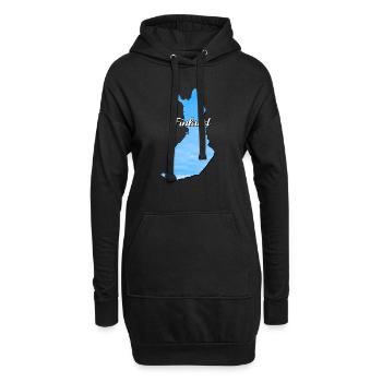 La carte de la Finlande Finlande, couleur bleue - Sweat-shirt à capuche long Femme - noir - Devant