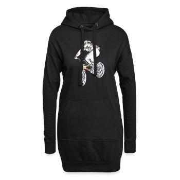 BMX Race Racing Mountainbike Motocross - Hoodie-Kleid - Schwarz - Vorne