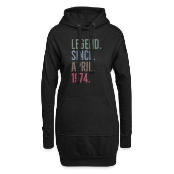 Légende depuis avril 1974 - Sweat-shirt à capuche long Femme - noir - Devant