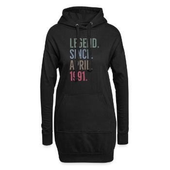 Legende seit April 1991 - Hoodie-Kleid - Schwarz - Vorne