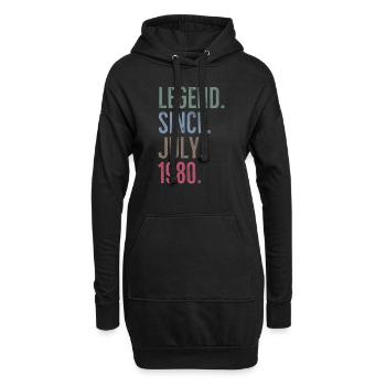 Legende seit Juli 1980 - Hoodie-Kleid - Schwarz - Vorne