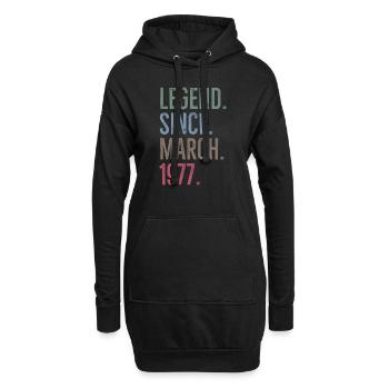 Légende depuis mars 1977 - Sweat-shirt à capuche long Femme - noir - Devant