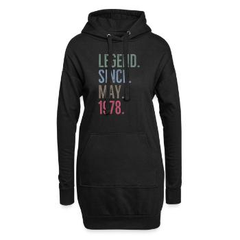 Legende seit Mai 1978 - Hoodie-Kleid - Schwarz - Vorne