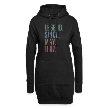 Légende depuis mai 1987 - Sweat-shirt à capuche long Femme - noir - Devant