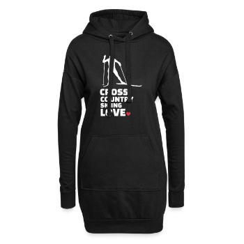 Ich Liebe Langlauf Stilvolles - Hoodie-Kleid - Schwarz - Vorne