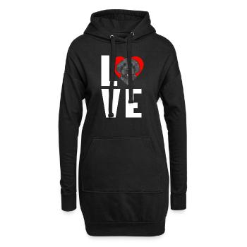 Labradoodle Chien - Sweat-shirt à capuche long Femme - noir - Devant