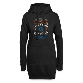 Blague auto mécanicien mécanicien aérien cadeau - Sweat-shirt à capuche long Femme - noir - Devant