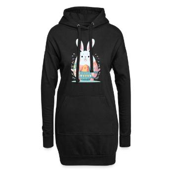 Osterhase - Hoodie-Kleid - Schwarz - Vorne