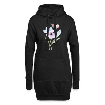 Tiny Flower - Hoodie-Kleid - Schwarz - Vorne