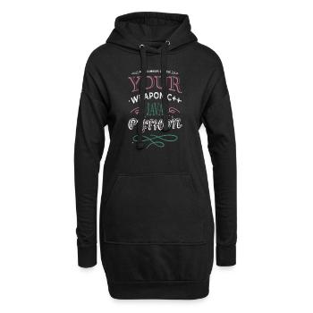 college student joke funny sayings pc quote admin - Hoodie-Kleid - Schwarz - Vorne