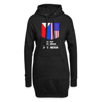 Fil-Am Design für stolze Pinoys - Hoodie-Kleid - Schwarz - Vorne