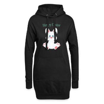 Lapin de Pâques mignon - Sweat-shirt à capuche long Femme - noir - Devant