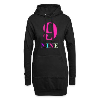 Neun-9-jähriges Jubiläum - Hoodie-Kleid - Schwarz - Vorne