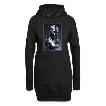 Femme extraterrestre - Sweat-shirt à capuche long Femme - noir - Devant
