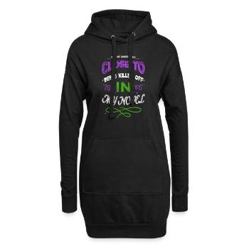 birthday writing inspiration geek cool - Hoodie-Kleid - Schwarz - Vorne