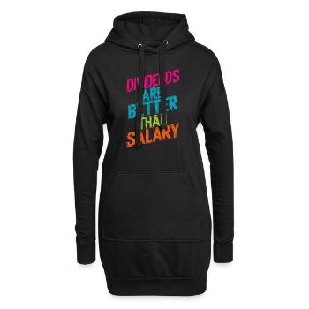 Les dividendes valent mieux que le salaire - Sweat-shirt à capuche long Femme - noir - Devant