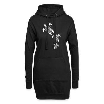 Maori Schildkröten Gruppe Tattoo Geschenk Idee - Hoodie-Kleid - Schwarz - Vorne