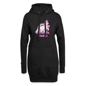 Lustig Deathcore Einhorn Regenbogen Metalhead - Hoodie-Kleid - Schwarz - Vorne