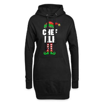 Weinachten Weihnachtself Chef Elf Elfen - Hoodie-Kleid - Schwarz - Vorne