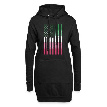 Abrosexuell USA Flagge LGBT Geschenk Abrosexuell - Hoodie-Kleid - Schwarz - Vorne