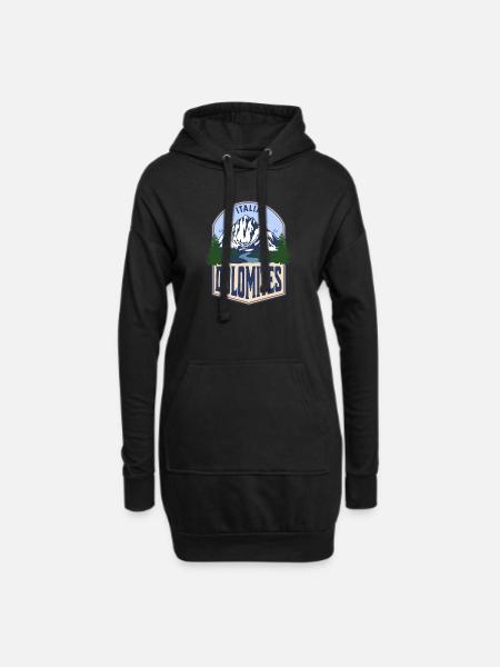 Dolomiten Italien Vintage Berg - Hoodie-Kleid - Schwarz