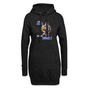 Économisez de l’eau, buvez de la bière - Tenue de fête amusante - Sweat-shirt à capuche long Femme - noir - Devant