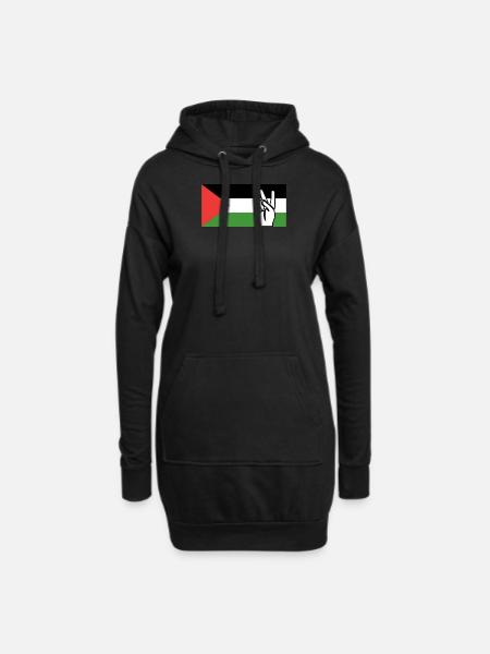 Palästina-Frieden - Hoodie-Kleid - Schwarz