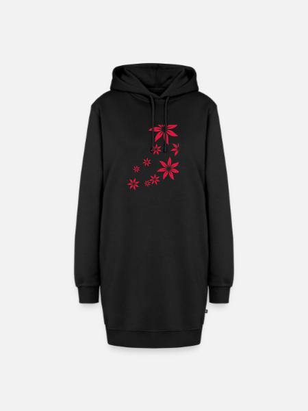 Flowers, deco, flower - Hoodie Dress - black