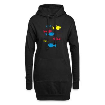 fisch vector - Hoodie Dress - black - Front