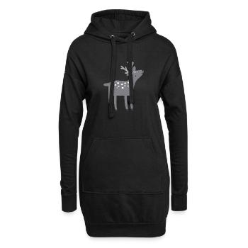 Renne Hirsch - Sweat-shirt à capuche long Femme - noir - Devant