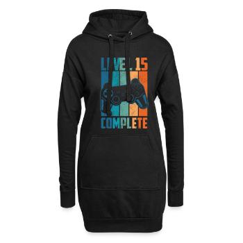 15e anniversaire niveau de jeu de joueur disant cadeau - Sweat-shirt à capuche long Femme - noir - Devant