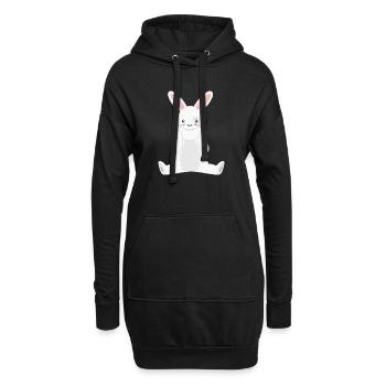 Lapin lapin - Sweat-shirt à capuche long Femme - noir - Devant