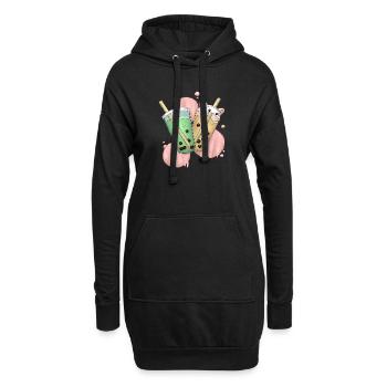 Thé à bulles 2 - Sweat-shirt à capuche long Femme - noir - Devant