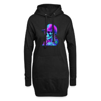 Squelette avec casquette - Sweat-shirt à capuche long Femme - noir - Devant
