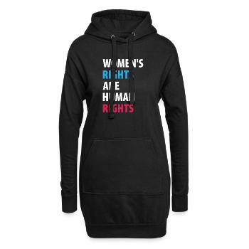 Les droits des femmes sont des droits humains - Sweat-shirt à capuche long Femme - noir - Devant