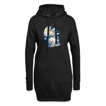 Kakadu-Papagei - Hoodie-Kleid - Schwarz - Vorne