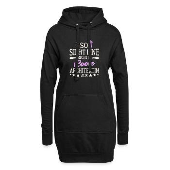 So sieht eine richtig coole Architektin aus - Hoodie-Kleid - Schwarz - Vorne