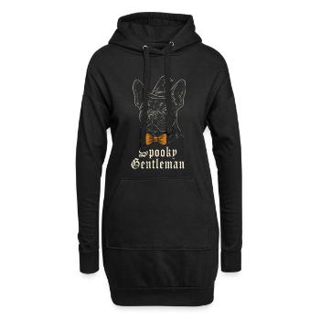 Frenchie Halloween - Spooky Gentleman Dog - Sweat-shirt à capuche long Femme - noir - Devant