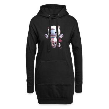Niedliches Kätzchen 3D-Lenkrad – Pastellfarben - Hoodie-Kleid - Schwarz - Vorne