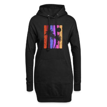 Tropical Sunset Stripes - Hoodie Dress - black - Front
