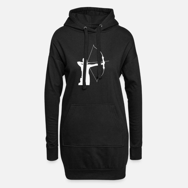 Bogenschütze Silhouette - Hoodie-Kleid - Schwarz