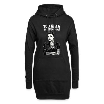 Rockabella Pin-Up: Outlaw Tattoo Girl & Lederjacke - Hoodie-Kleid - Schwarz - Vorne