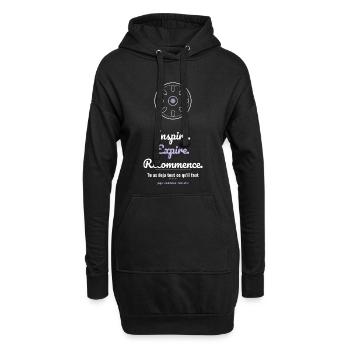 Expire. Yoga Méditation Bien-être - Sweat-shirt à capuche long Femme - noir - Devant
