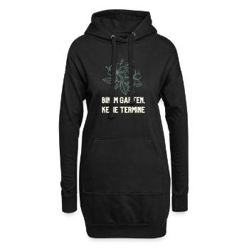 Bin im Garten keine Termine Gärtner Design - Hoodie-Kleid - Schwarz - Vorne