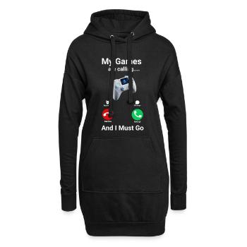 Les jeux de manette gamer appellent - Sweat-shirt à capuche long Femme - noir - Devant
