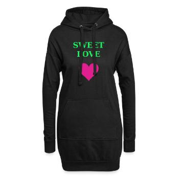 Sweet Love Herz Design - Hoodie-Kleid - Schwarz - Vorne