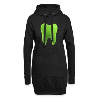 Illustration de dents vertes néon - Sweat-shirt à capuche long Femme - noir - Devant