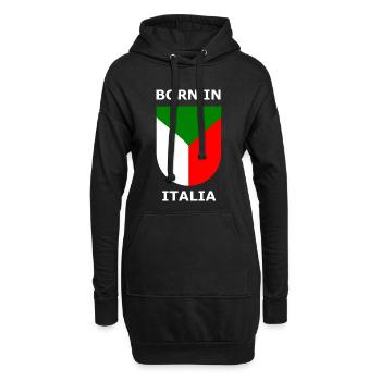 Geboren in Italia Schild - Hoodie-Kleid - Schwarz - Vorne