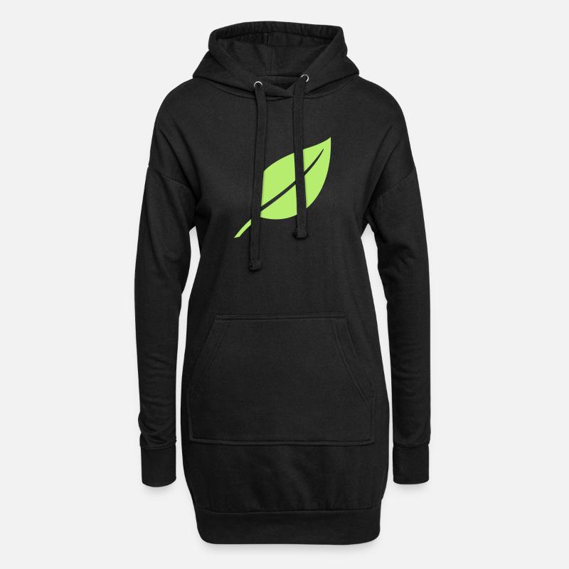 Blatt - Hoodie-Kleid - Schwarz